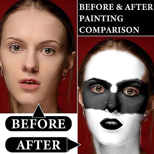 Black White Face Body Paint Set Oil Based Face Painting Kit Special Effects Halloween Sfx Makeup